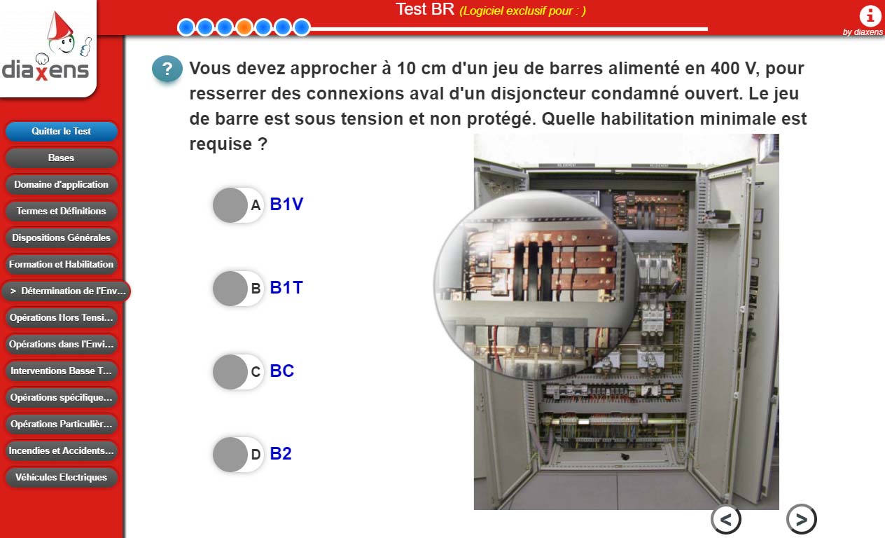 capture d'une question du logiciel